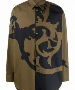 Versace Barocco-motif poplin shirt
