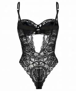 Versace lace-panel sweetheart-neck body