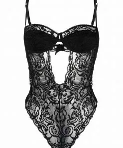 Versace lace-panel sweetheart-neck body