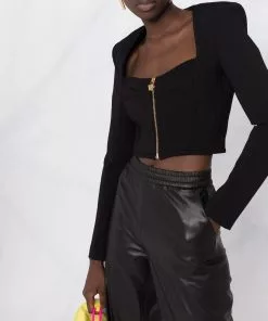 Versace square-neck cropped top