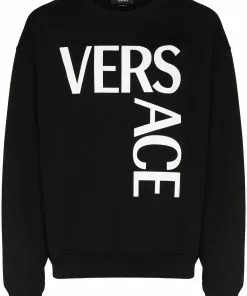 Versace logo-print cotton sweatshirt
