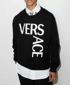 Versace logo-print cotton sweatshirt