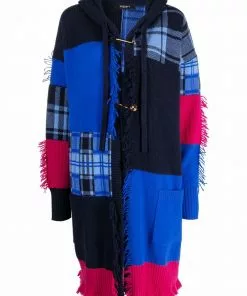 Versace knitted patchwork coat