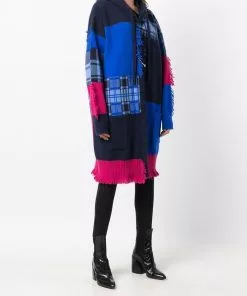 Versace knitted patchwork coat