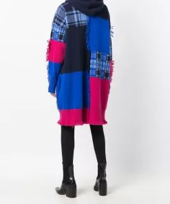 Versace knitted patchwork coat