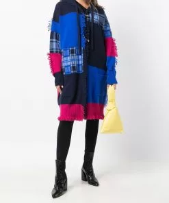 Versace knitted patchwork coat