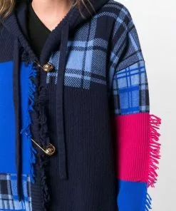 Versace knitted patchwork coat