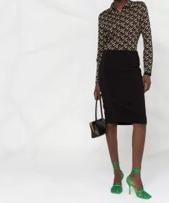 Versace zip-detail pencil skirt
