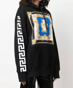 Versace Baroque print logo hoodie 9 Versace baroque-print logo hoodie