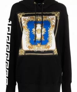 Versace baroque-print logo hoodie