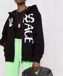 Versace logo-print cotton-blend hoodie