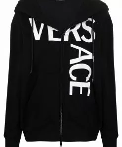Versace logo-print cotton-blend hoodie