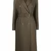 Versace belted button-detail long coat