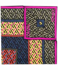 Versace panelled Greta-Print branded scarf