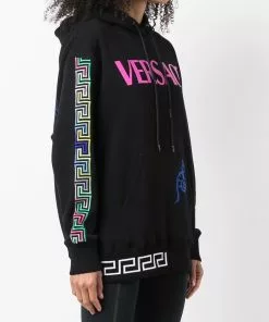 Versace logo-print long-sleeve hoodie