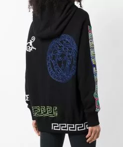 Versace logo-print long-sleeve hoodie