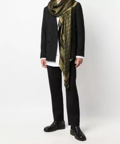 Versace jacquard-woven silk-wool scarf