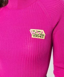 Versace chest logo-patch jumper