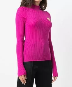 Versace chest logo-patch jumper