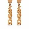 Versace logo drop earrings