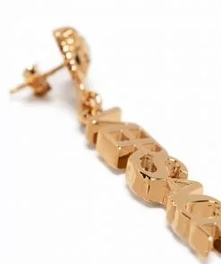 Versace logo drop earrings