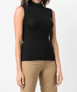 Versace ribbed-knit vest top