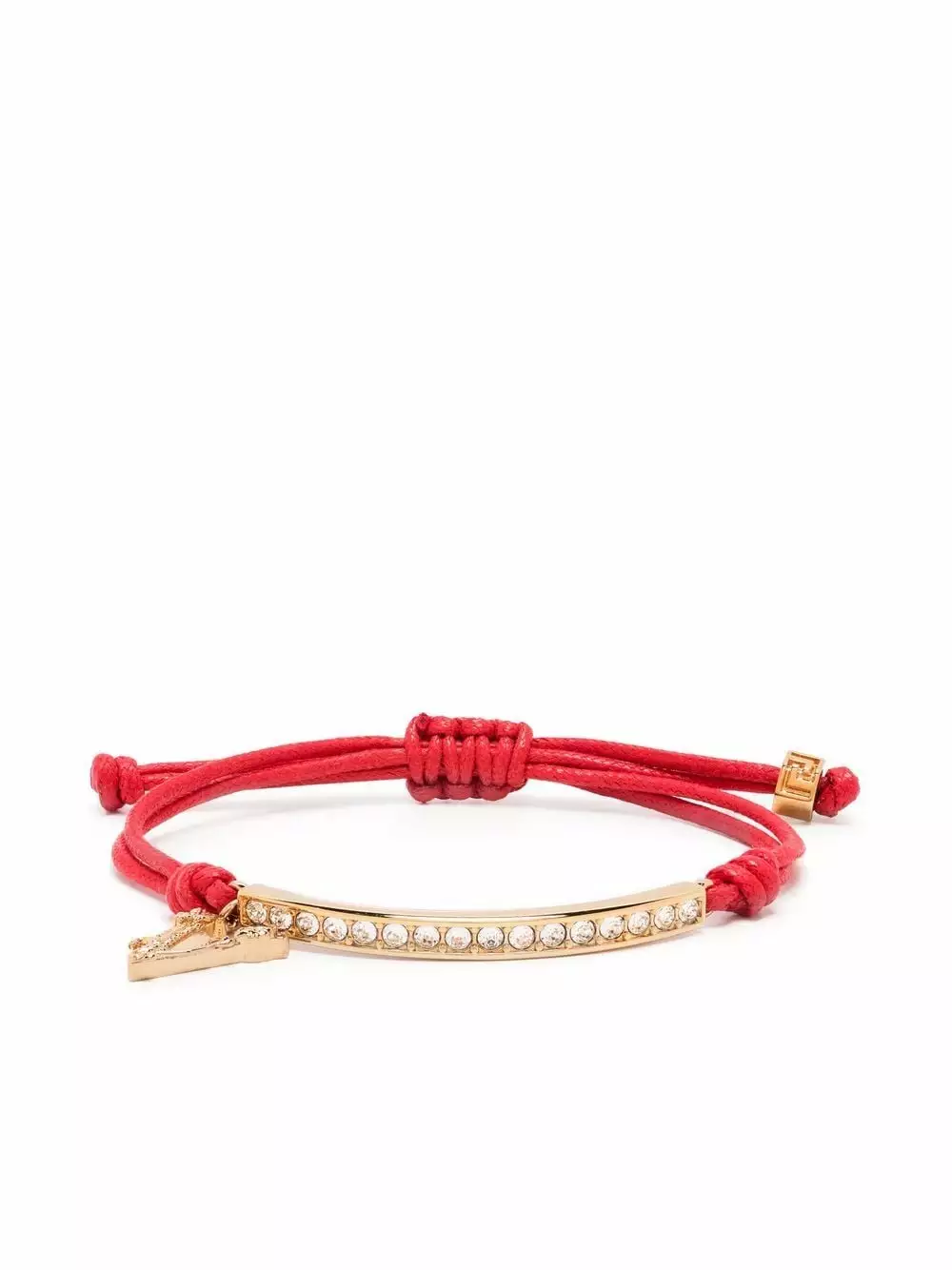 Versace Logo charm crystal embellished bracelet 3 Versace logo-charm crystal-embellished bracelet