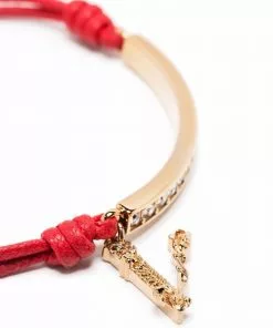 Versace Logo charm crystal embellished bracelet 7 Versace logo-charm crystal-embellished bracelet