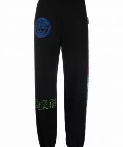Versace Medusa-embroidered logo-trim track pants