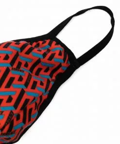 Versace La Greca-print face mask