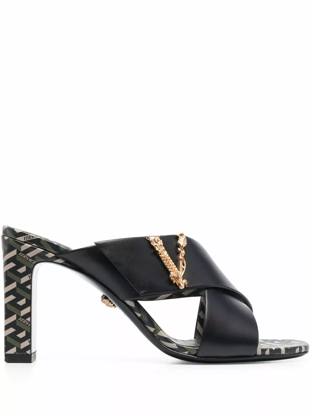 Versace Virtus La Greca print mules 3 Versace Virtus La Greca print mules