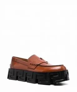 Versace Greca-pattern oversize-sole loafers