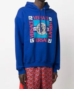 Versace Medusa motif print hoodie 9 Versace Medusa motif-print hoodie