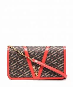 Versace La Greca-print shoulder bag