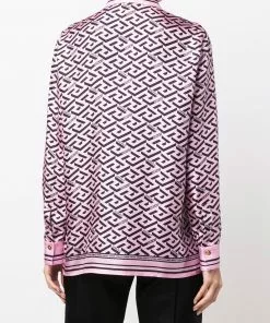 Versace Greca logo print silk shirt 10 Versace Greca logo-print silk shirt