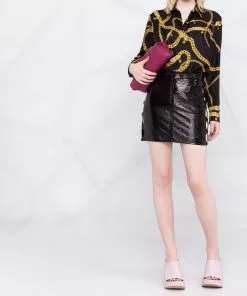 Versace chain logo-print silk shirt