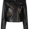 Versace Logo lining cropped biker jacket 1 Versace logo-lining cropped biker jacket