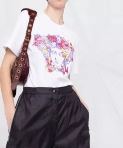 Versace Rhinestone embellished Medusa T shirt 12 Versace rhinestone-embellished Medusa T-shirt