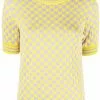 Versace checkerboard-pattern knitted top