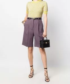 Versace checkerboard-pattern knitted top