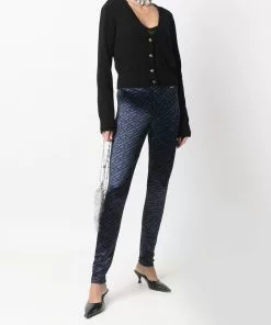 Versace logo-button V-neck cardigan