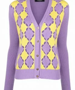 Versace two-tone cashmere cardigan