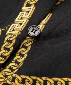 Versace Greca Chain belted silk shirt
