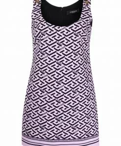 Versace all-over logo mini dress