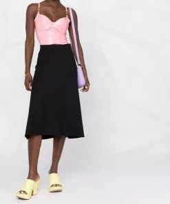 Versace underwired glossy crop top