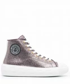 Versace Medusa Head metallic high-top sneakers