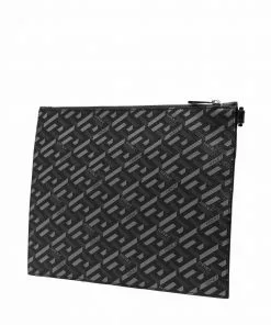 Versace logo-print clutch bag