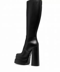 Versace high-heel leather boots