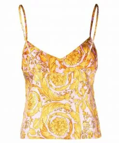 Versace Barocco-print silk vest