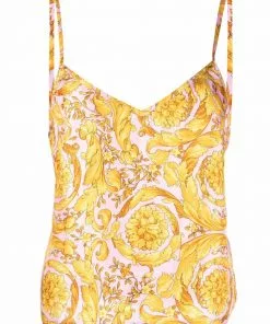 Versace Barocco-print silk vest